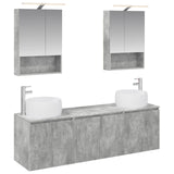 Bathroom Cabinet Set 5 pcs Concrete Grey Engineered Wood 3406522