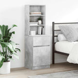 Bedside Cabinet Concrete Grey 39x35x125 cm Engineered Wood 861313