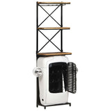 Tractor Wine Cabinet White 49x31x172 cm Rough Mango Wood 320487