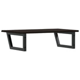 Basin Shelf Wall Mounted Steel and Solid Wood Oak 3302623