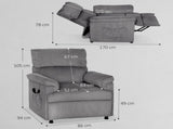 Corduroy Electric Massage Recliner - Grey T3398P553390