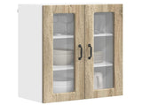 Wall Glass Cabinet PORTO Sonoma Oak 60 x 31 x 80 cm 885437