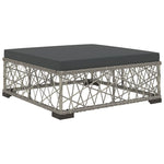 5 Piece Garden Lounge Set with Cushions Poly Rattan Grey 46813