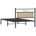Bed Frame without Mattress Sonoma Oak 100x190 cm Engineered Wood 4106786