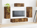 TV Cabinet Set Wall-mounted 4 pcs Smoked Oak Engineered Wood 3409047