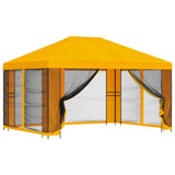Garden Gazebo with Sidewalls 4 x 3 m Yellow Polyester and Steel 900392