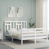 Bed Frame without Mattress White Small Double Solid Wood 3194932