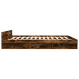 Bed Frame with Drawers without Mattress Smoked Oak 200x200 cm 3280724