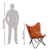 Butterfly Chair Brown Real Leather 243728