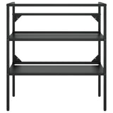Bathroom Washbasin Frame with Built-in Basin Black Iron 3101378