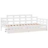 Daybed with Drawers without Mattress White 80x200 cm Solid Wood 3302123