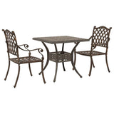 Garden Table Set 3 pcs Bronze Cast Aluminium 3334732