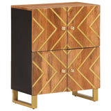 Side Cabinet Brown and Black 60x33.5x75 cm Solid Wood Mango 356809