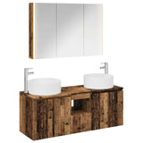 Bathroom Cabinet Set 4 pcs Old Wood 103.5 x 15.5 x 70 cm 3406589