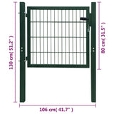 2D Fence Gate Green 100x80 cm 141747