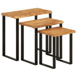 Nesting Tables 3 pcs with Live Edge Solid Wood Acacia 372760