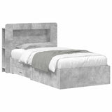 Bed Frame with Storage with Headboard Concrete Grey 75 x 190 cm 3433802