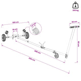Adjustable Boat Trailer with Pneumatic Tires 200 kg Load Silver 42043570