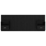 Headboard with Cabinet 3 pcs Black Oak Engineered Wood 3416186