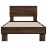 Bed Frame without Mattress Brown Oak 90x190 cm Single 845821
