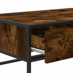 ZNTS Coffee Table Smoked Oak 100x50x35 cm Engineered Wood and Metal 848781