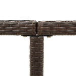 Garden Table Brown 109x107x74 cm Poly Rattan and Glass 316788