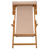 Deck Chair 2 pcs 3 Position Solid Eucalyptus Wood Taupe 3407815