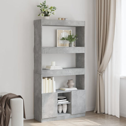 Highboard Concrete Grey 92x33x180 cm Engineered Wood 3309621