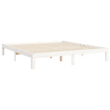 Bed Frame without Mattress White Super King Size Solid Wood Pine 3193742