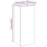 Planter Silver 32x29x75 cm Stainless Steel 841575