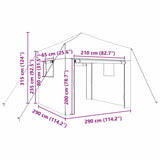 Greenhouse with Pop-up Frame Green 290 x 290 x 315 cm Iron 42006643