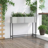 Raised Garden Planter Silver 100 x 26 x 82 cm Galvanised Steel 865881