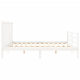Bed Frame without Mattress White 200x200 cm Solid Wood Pine 3193812