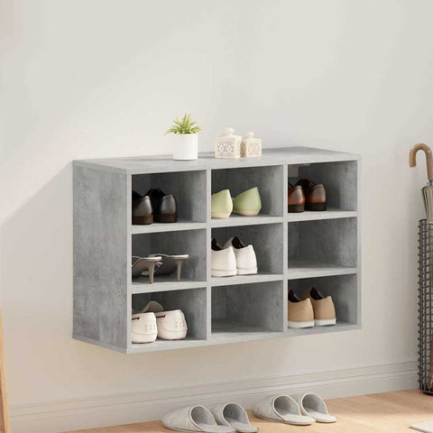 Shoe Cabinet Concrete grey 77.5 x 30 x 51 cm Engineered wood 808679