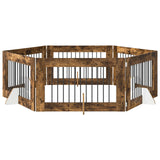 Foldable Dog Gate with Stands 6 pcs Smoked Oak 602 cm 892123