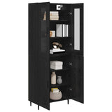 Highboard 2 pcs Black Oak Engineered Wood 3416088