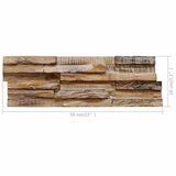 326177 3D Wall Cladding Panels 10 pcs 1,01 m Solid Teak Wood
