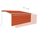 Manual Retractable Awning with Blind 3.5x2.5m Orange&Brown 3069280