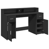 Desk with LED Lights Black 140x55x91 cm Engineered Wood 3309421