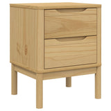 ZNTS Bedside Cabinet FLORO Wax Brown 45x39x57 cm Solid Wood Pine 374002