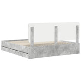 Bed Frame with Drawer Concrete Grey 180 x 200 cm Engineer Wood 3412570