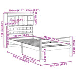 ZNTS Bookcase Bed without Mattress White 100x200cm Solid Wood Pine 3322260