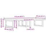 Basin Shelf Wall Mounted Steel and Solid Wood Beech 3302453