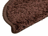 Stair Mats 15 pcs 56x17x3 cm Brown Half Round 133895