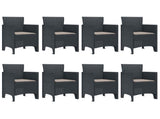 Garden Dining Set 9 pcs Anthracite Polypropylene 3378733