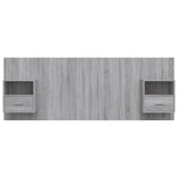 Bed Headboard with Cabinets Grey Sonoma Engineered Wood 3115698