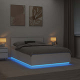Bed Frame with Headboard White 150 x 200 cm Engineered Wood 3408061