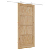 Sliding Door Natural and White 86 x 198.5 cm Solid Pine Wood 3445528