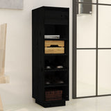 Shoe Cabinet Black 30x34x105 cm Solid Wood Pine 813559