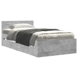 Bed Frame with Headboard without Mattress Concrete Grey 75x190 cm Small Single 3295621